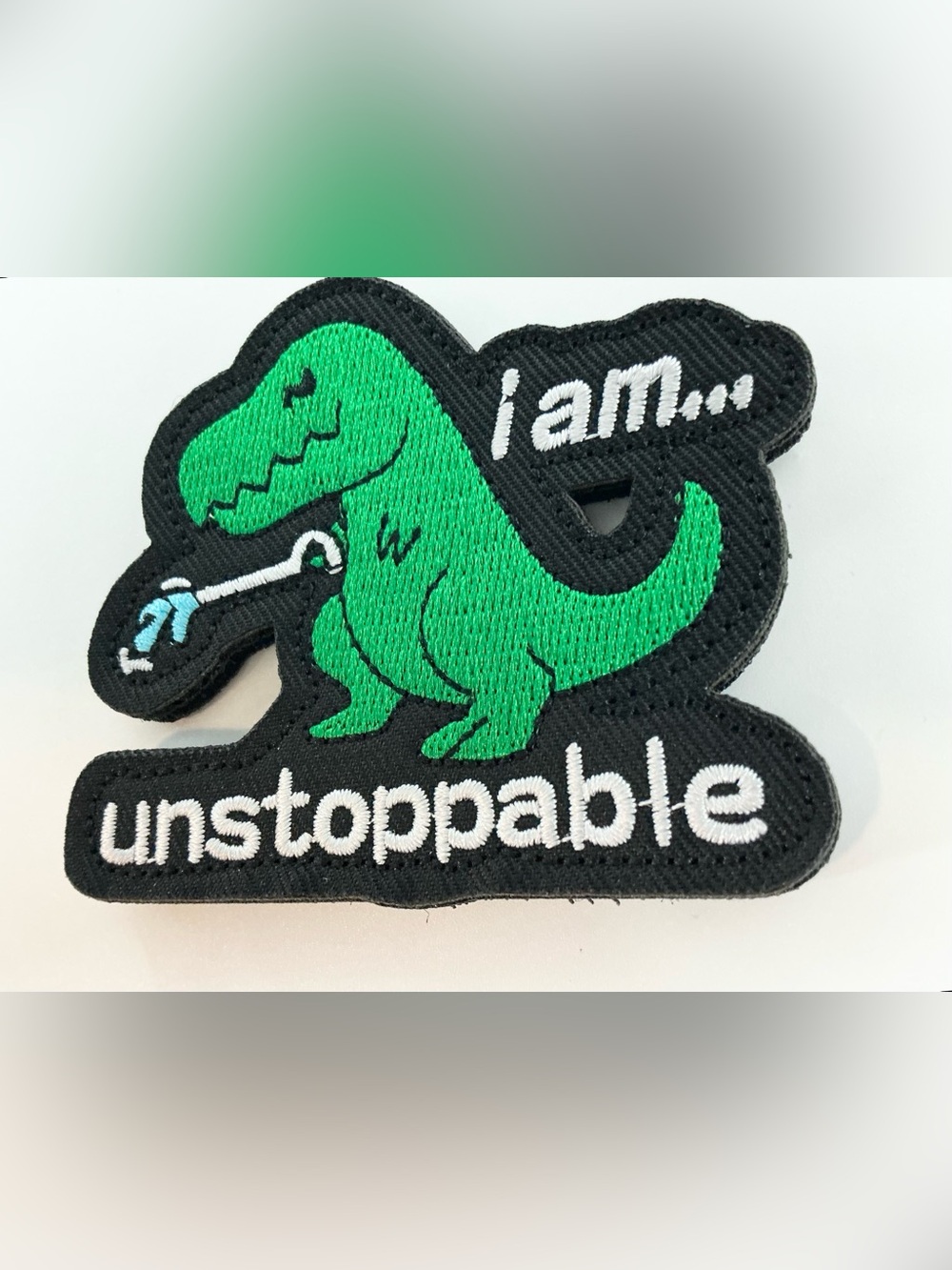 TACTICAL MORAL VELCRO EMBROIDERED PATCH T REX REACHER I AM UNSTOPPABLE PATCH.
